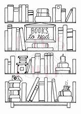 Drawing Printable Bookshelf Books Book Journal Bullet Bookcase Read Drawn Template Reading Tracker Pages Planner Drawings Wishlist Printables Hand Pdf sketch template