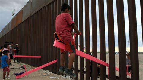 pink seesaws at us mexico wall win design award bbc news