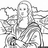 Mona Lisa Da Vinci Leonardo Coloring Pages Online sketch template