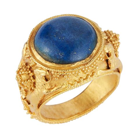 lapis lazuli fine mens gold ring estate fine jewelry  stdibs