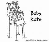 Baby Highchair Coloring Kate Pages Activity sketch template