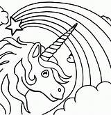 Coloring Pages Fluffy Pink Rainbows Unicorns Dancing Unicorn Popular sketch template