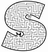 Maze Mazes Printable Letter Easy Coloring Kids Pages Worksheet sketch template