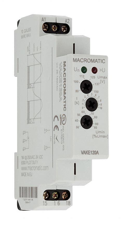 macromatic voltage sensing relay  ac     pins mounting