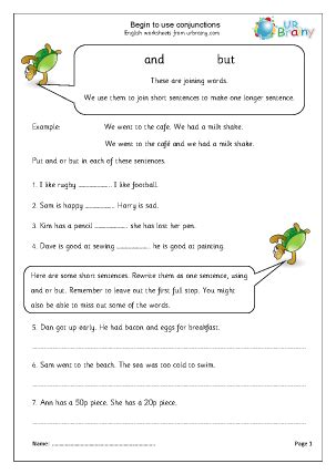 conjunction exercises  grade