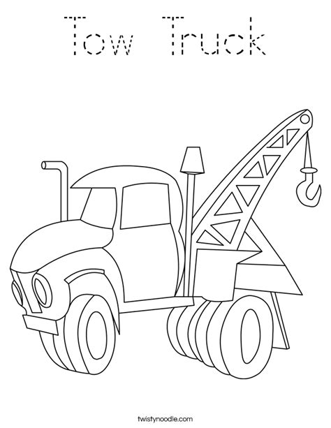 tow truck coloring page tracing twisty noodle
