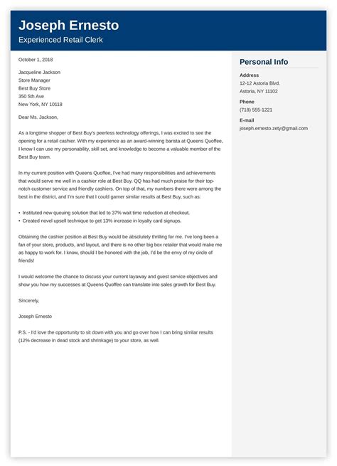 Retail Cover Letter | | Mt Home Arts