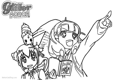 glitter force coloring pages precure  girls  printable