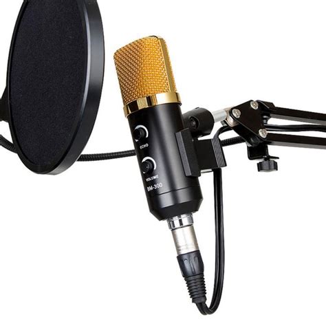grabacion en estudio de mic microfono mm negro usb  shock mount