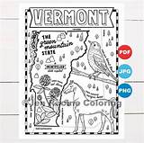 Coloring Vermont States United State Wildlife Map sketch template