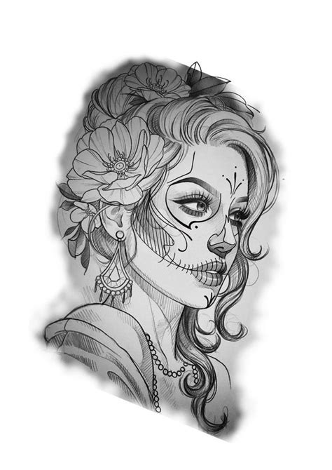 pin  krizyle diane rendon  tattoo skull girl tattoo chicano tattoos sleeve drawings