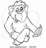 Monkey Banana Coloring Outline Clipart Illustration Visekart Royalty Rf Pages Cartoon Pet Shop sketch template