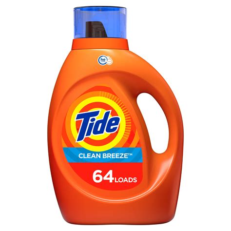 tide clean breeze scent  turbo clean liquid laundry detergent