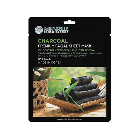 charcoal mirabelle facial sheet mask pack   brandstore