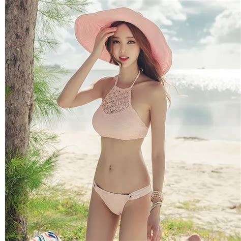 Halter High Neck Bikinis Women 2017 Sexy Low Waist Bikini South Korea