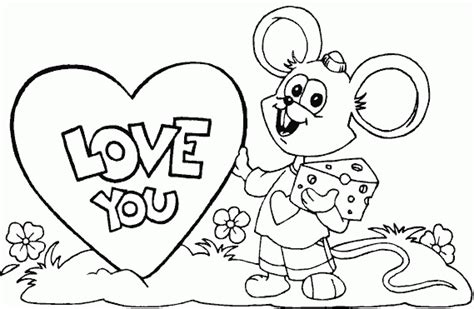 valentine mouse loves  coloring page coloringcom