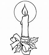 Christmas Coloring Candle Pages Candles sketch template