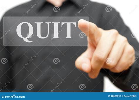 quit word  virtual screen stock image image  quit human