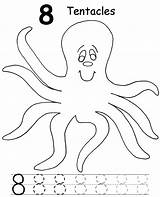 Octopus Coloring Preschool Printable Pages Animals Worksheets Kindergarten Numbers Number Worksheet Preschoolcrafts Colouring Gif Math Enjoyable Painting Other Click Visit sketch template