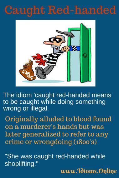 Caught Red Handed Idioms And Phrases English Idioms English