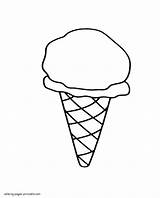 Coloring Ice Cream Pages Scoop Printable Food sketch template