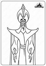 Jafar Sorcerer Villains Aladdin Coloringoo Colouring Villans Hades sketch template