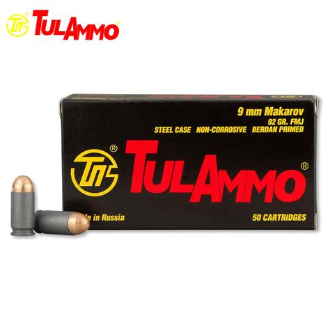 tulammo steel case ammunition mm  makarov  gr fmj box field supply