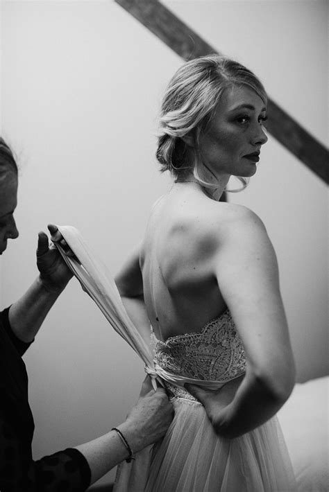 This Bride Getting Into Her Wedding Dress Getting Ready For Her