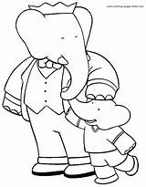 Babar Coloring Pages Cartoon Color Character Printable Kids Sheets Characters Found sketch template