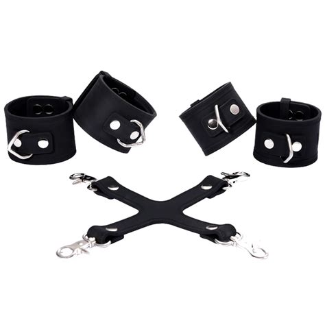 silicone cross 4 color handcuffs legcuffs connect cross restraint bdsm