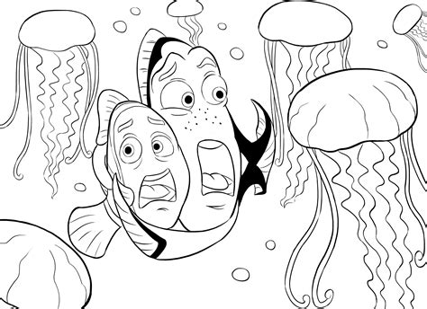 finding nemo coloring cute fish coloring pages