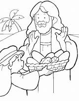 Sekolah Minggu Mewarnai Panes Milagros Yesus Makan Memberi Alimentacion Broden Peces Vissen Alkitab Tuhan Kleurplaat Lima Mil Roti Ikan Cristianos sketch template