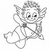 Cupid Coloring Pages Printable Drawing Valentine Kids Valentines Cute Easy Simple Print Cartoon Baby Getdrawings Bow Arrow Clipart Popular Happy sketch template