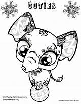 Coloring Pages Cuties Animal Pet Shop Littlest Printable Cute Cutie Lps Animals Creative Pandacorn Artist Heather Chavez Girls Color Elephant sketch template
