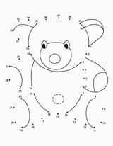 Dots Connect Coloring Bear Teddy Dot Printable Numbers Kids Clipart Animal Pages Kindergarten Library Popular Coloringhome Print Books sketch template
