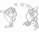 Coloring Pages Looney Tunes Printable Taz Devil Valentines Sheets Choose Board Colouring Tazmania sketch template