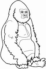 Gorilla Coloring Pages Kids Diposting Oleh Admin Di sketch template