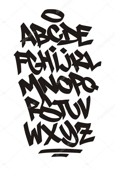 Vector Graffiti Font Alfabeto Manuscrito Vector Gráfico Vectorial