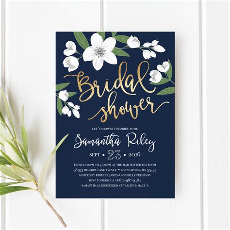 printable bridal shower invitation template wedding shower