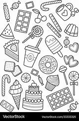 Sweets Doodle Antistress sketch template
