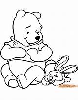 Pooh Winnie Bunny Coloring Pages Nature Rabbit Disneyclips Sitting Down Lying Funstuff sketch template