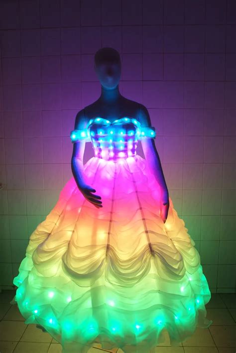 led light clothing light dress suit stage luminous performance clothing  princess light