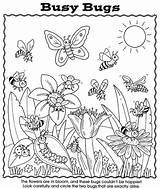Coloring Bugs Pages Bug Busy Preschool Kids Worksheet Nature Insect Spider Garden Sheets Color Lightning Cute Printable Dover Publications Activity sketch template