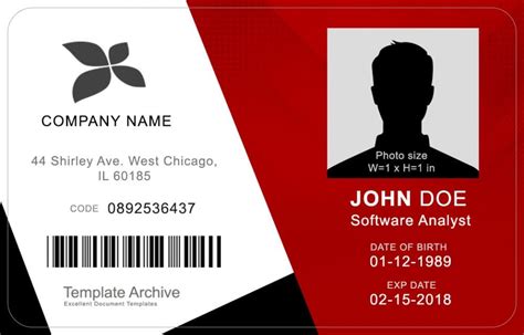 identification badge template excel templates