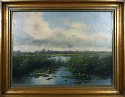 conrad van reken olieverf op doek waterlandschap sold view  auction result kunstveilingnl