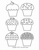Cupcake Coloring Pages Template Printable Birthday Muffin Cupcakes Happy Cup Cake Sheets Embroidery Color Kleurplaat Drawing Pattern Clipart Kids B059 sketch template