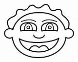 Kid Coloring Face sketch template