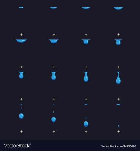 falling water drops animation frames royalty  vector
