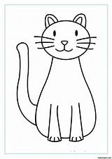 Cat Coloring Printable Easy Pages Kids Clipart Drawing Template Face Sheets Print Cats Colouring Outline Clip Book Templates Animal Animals sketch template