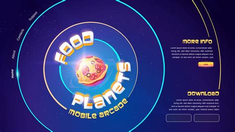 food planets mobile arcade game website  vector art  vecteezy